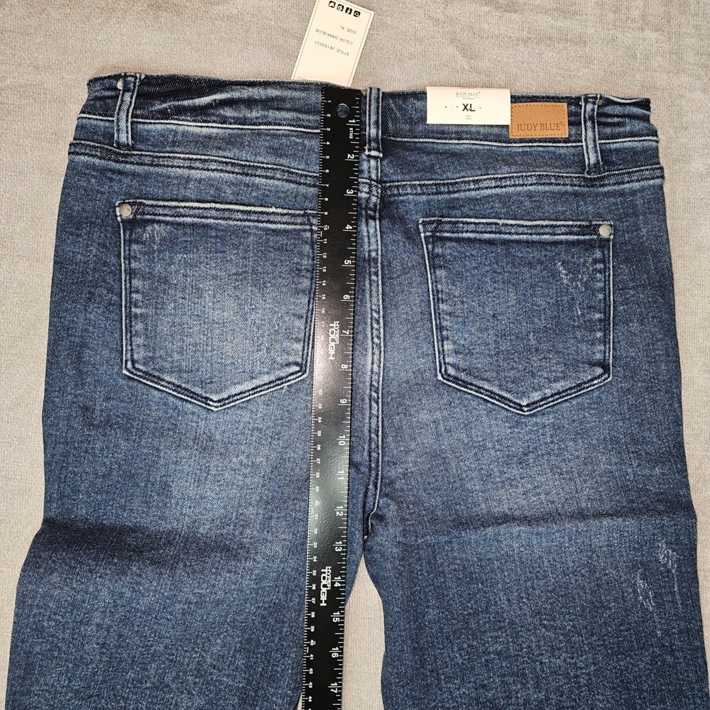 Judy Blue Womens XL Shorts High Rise Distressed Raw Hem Denim Cuttoff Stretchy - Picture 16 of 16